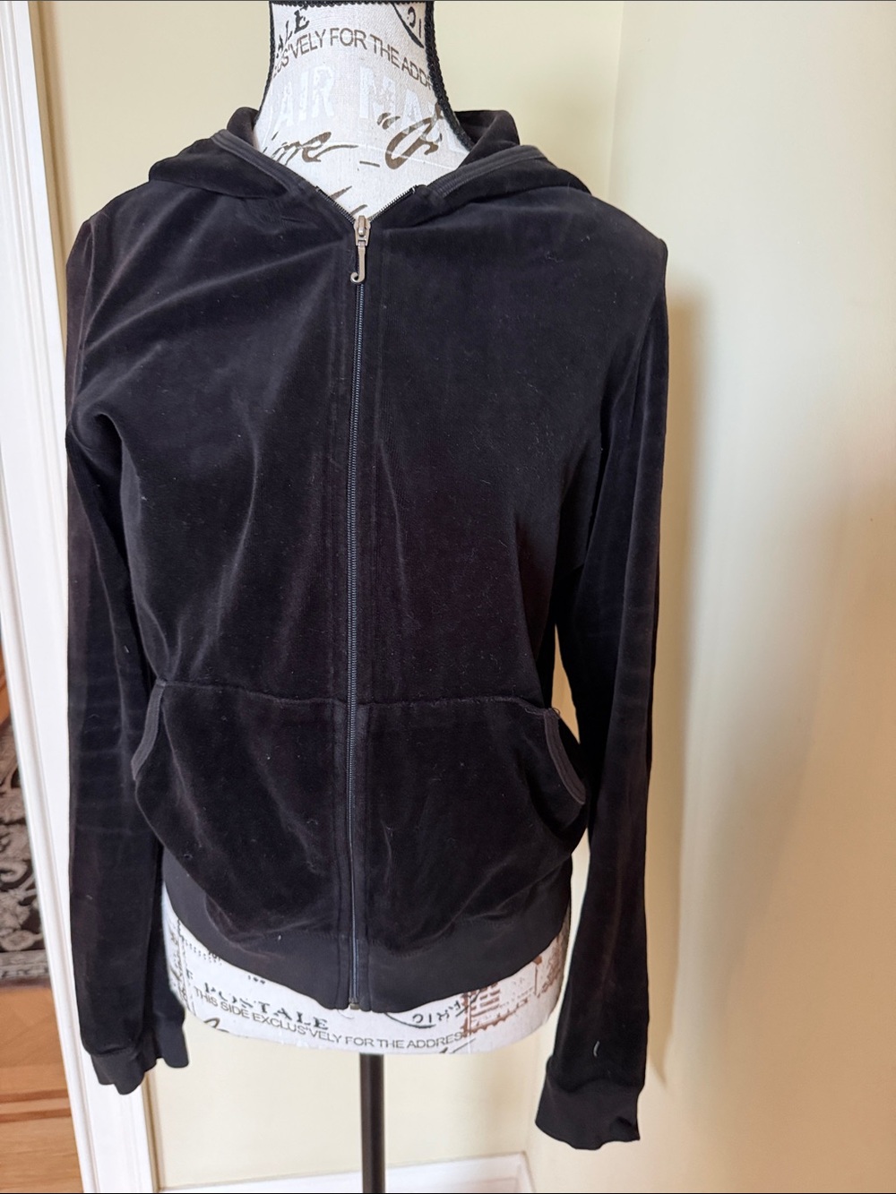 Juicy Couture Black Velour Zip Hoodie